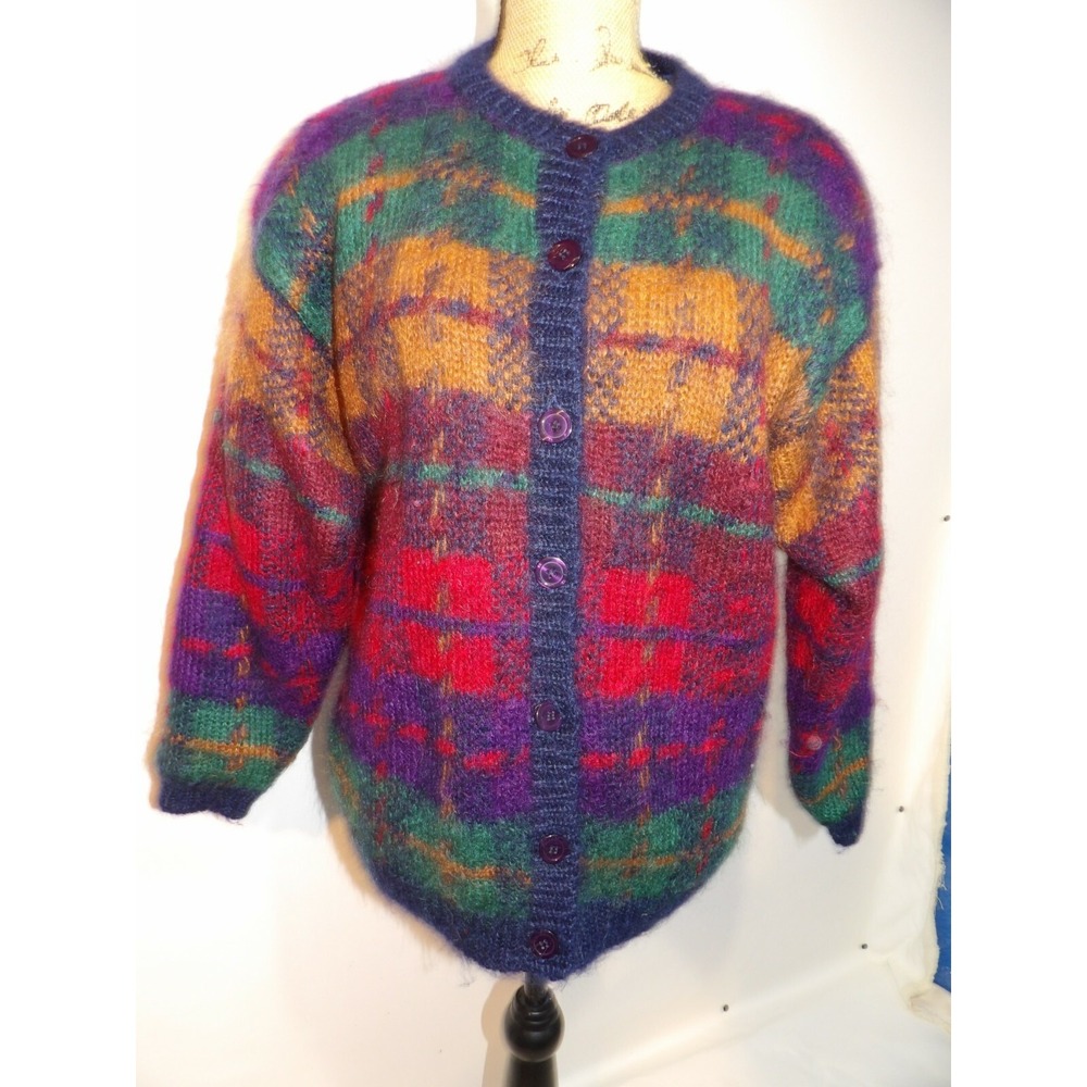Vintage Susan Bristol Mohair Blend Lined Cardigan Sweater Jacket Size Small